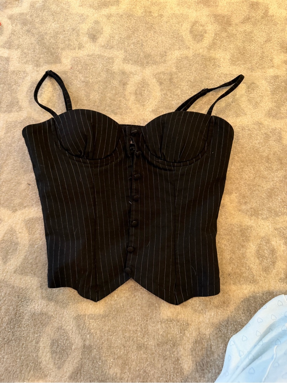 Princess Polly Black Pinstripe Bustier Camisole